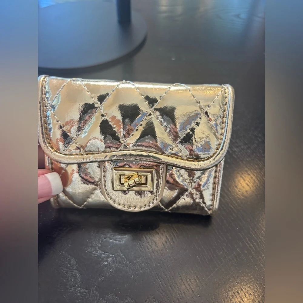 Gold Quilted Women's Credit Card Holder
